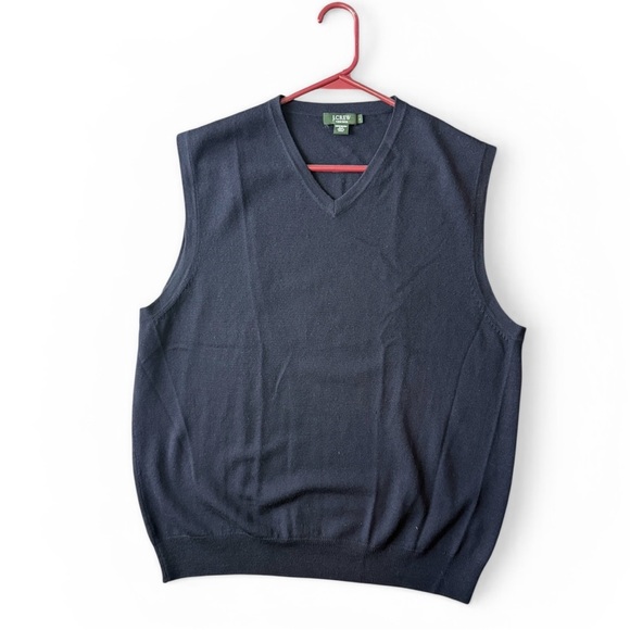 J. Crew Other - J.Crew Italian Merino Wool Sweater Vest Navy V-Neck Preppy Academia Quiet Luxury
